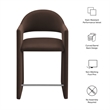 Talia 37 Inch Performance Velvet Counter Stool in Chocolate Brown