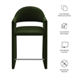 Talia 37 Inch Performance Velvet Counter Stool in Moss Green