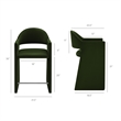 Talia 37 Inch Performance Velvet Counter Stool in Moss Green