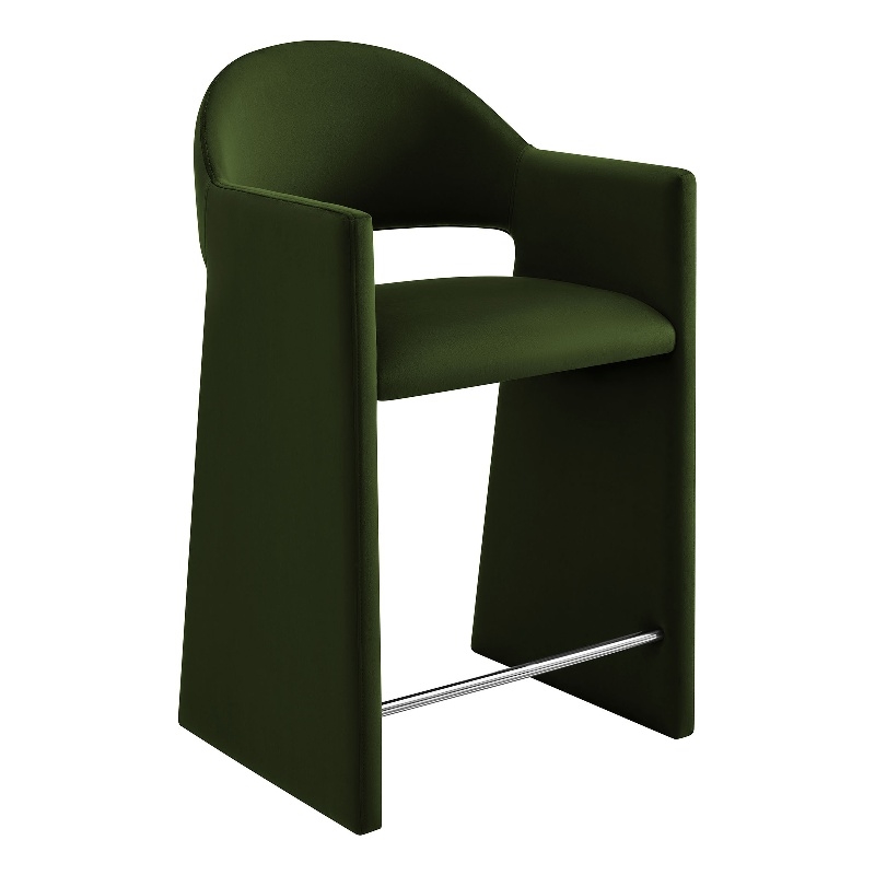 Talia 37 Inch Performance Velvet Counter Stool in Moss Green