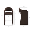 Talia 41 Inch Performance Velvet Bar Stool in Chocolate Brown