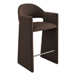 Talia 41 Inch Performance Velvet Bar Stool in Chocolate Brown