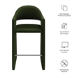 Talia 41 Inch Performance Velvet Bar Stool in Moss Green