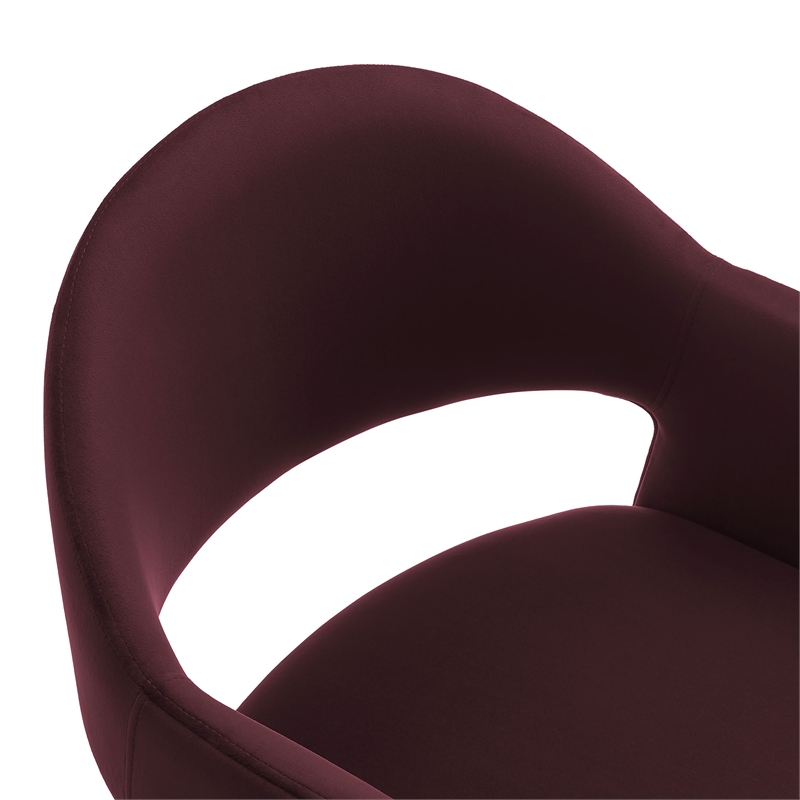 Talia 41 Inch Performance Velvet Bar Stool in Mulberry