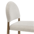 Hayley Upholstered Fabric Counter Stools Set of 2 in Brass Cream
