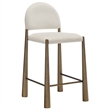 Hayley Upholstered Fabric Counter Stools Set of 2 in Brass Cream