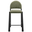 Hayley Upholstered Fabric Counter Stools Set of 2 in Black Leaf