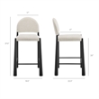 Hayley Upholstered Fabric Counter Stools Set of 2 in Black Cream