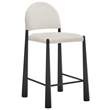 Hayley Upholstered Fabric Counter Stools Set of 2 in Black Cream