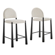 Hayley Upholstered Fabric Counter Stools Set of 2 in Black Cream