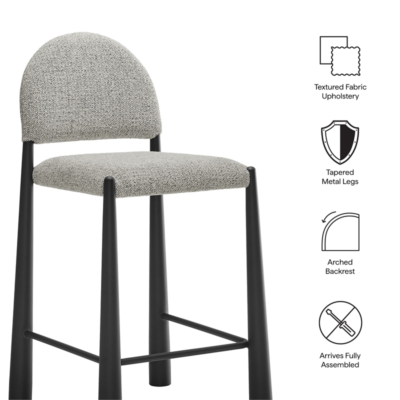 Hayley Upholstered Fabric Counter Stools Set of 2 in Black Camel