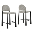 Hayley Upholstered Fabric Counter Stools Set of 2 in Black Camel