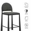 Hayley Upholstered Fabric Counter Stools Set of 2 in Black Anthracite
