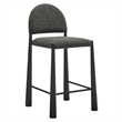 Hayley Upholstered Fabric Counter Stools Set of 2 in Black Anthracite