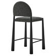 Hayley Upholstered Fabric Counter Stools Set of 2 in Black Anthracite
