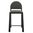 Hayley Upholstered Fabric Counter Stools Set of 2 in Black Anthracite