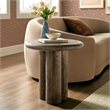 Tori 20 Inch Round Outdoor Indoor and Outdoor Wood Side Table in Weathered Walnut