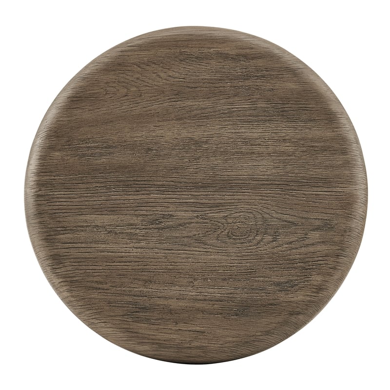 Tori 20 Inch Round Outdoor Indoor and Outdoor Wood Side Table in Weathered Walnut