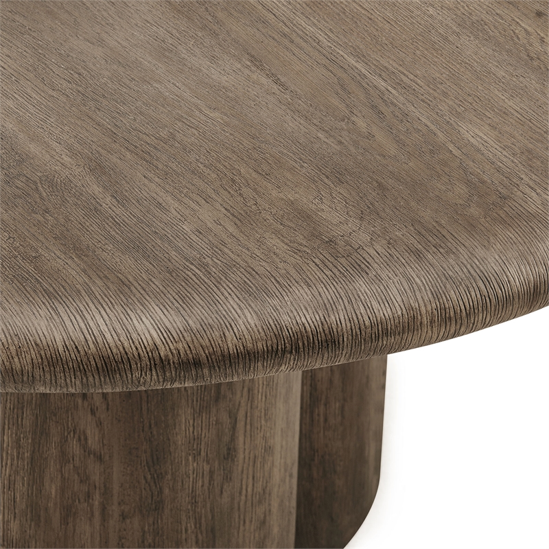 Tori 20 Inch Round Outdoor Indoor and Outdoor Wood Side Table in Weathered Walnut