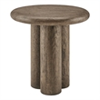 Tori 20 Inch Round Outdoor Indoor and Outdoor Wood Side Table in Weathered Walnut