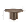 Tori 31 Inch Round Outdoor Indoor and Outdoor Wood Coffee Table in Weathered Walnut