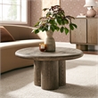 Tori 31 Inch Round Outdoor Indoor and Outdoor Wood Coffee Table in Weathered Walnut
