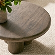 Tori 31 Inch Round Outdoor Indoor and Outdoor Wood Coffee Table in Weathered Walnut