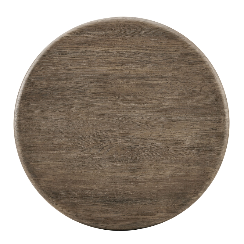 Tori 31 Inch Round Outdoor Indoor and Outdoor Wood Coffee Table in Weathered Walnut