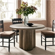 Tori 48 Inch Round Outdoor Indoor and Outdoor Wood Dining Table in Weathered Walnut