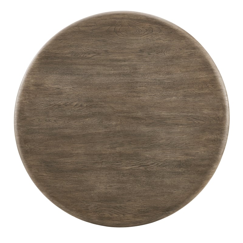 Tori 48 Inch Round Outdoor Indoor and Outdoor Wood Dining Table in Weathered Walnut