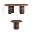 Enric 84 Inch Mango Wood Oval Dining Table in Walnut