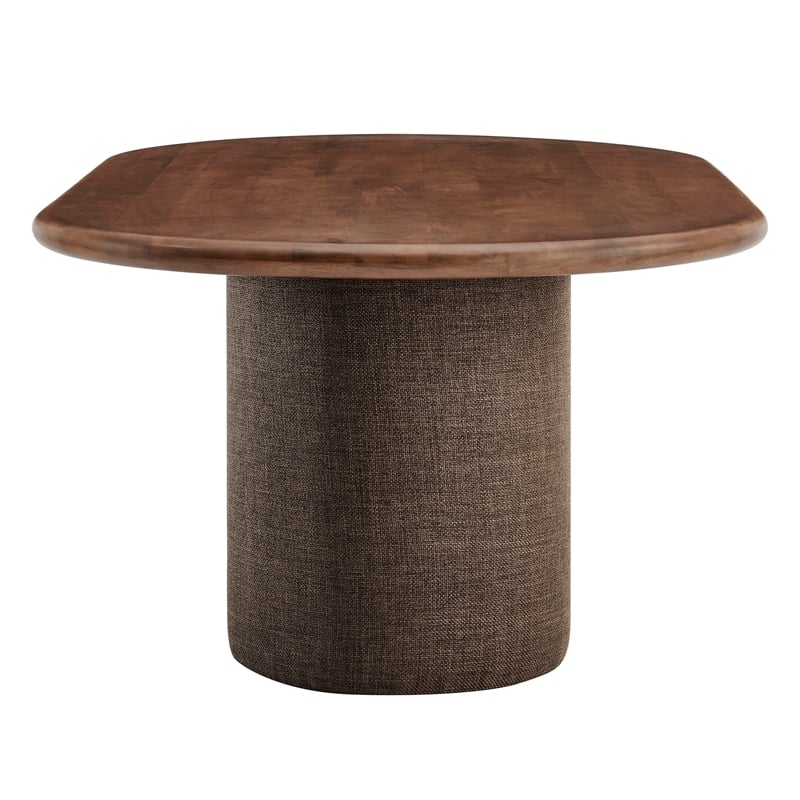 Enric 84 Inch Mango Wood Oval Dining Table in Walnut