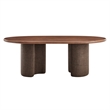 Enric 84 Inch Mango Wood Oval Dining Table in Walnut