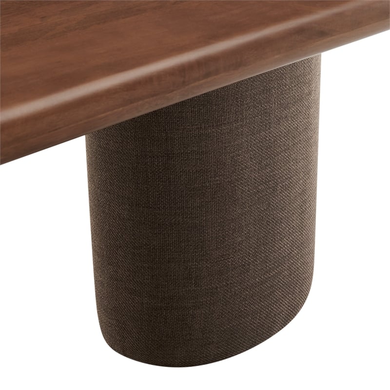 Enric 84 Inch Mango Wood Oval Dining Table in Walnut