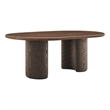 Enric 84 Inch Mango Wood Oval Dining Table in Walnut