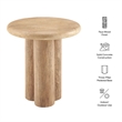 Tori 20 Inch Round Indoor and Outdoor Side Table in Travertine