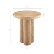 Tori 20 Inch Round Indoor and Outdoor Side Table in Travertine