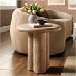 Tori 20 Inch Round Indoor and Outdoor Side Table in Oak