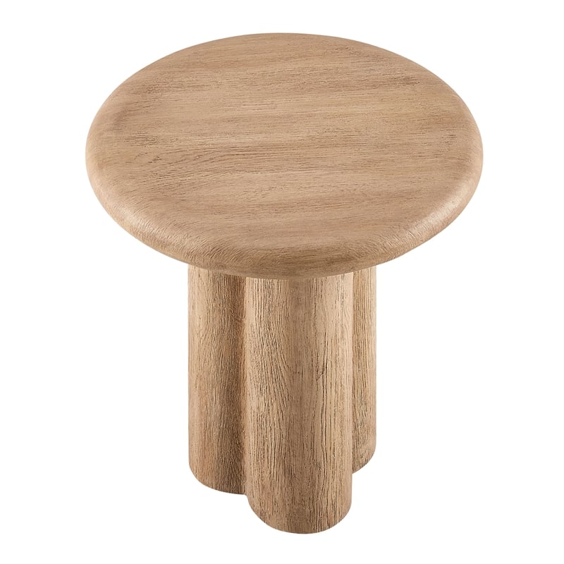Tori 20 Inch Round Indoor and Outdoor Side Table in Oak