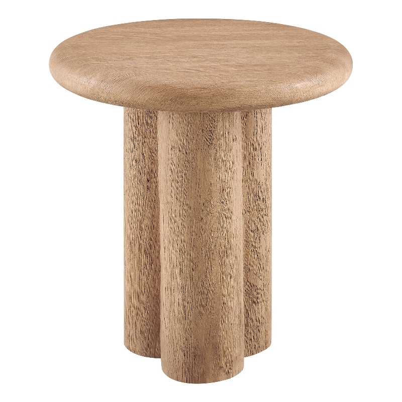 Tori 20 Inch Round Indoor and Outdoor Side Table in Oak