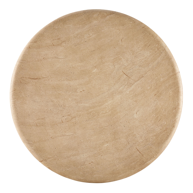 Tori 48 Inch Round Indoor and Outdoor Dining Table in Travertine