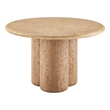 Tori 48 Inch Round Indoor and Outdoor Dining Table in Travertine