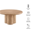 Tori 31 Inch Round Indoor and Outdoor Coffee Table in Oak