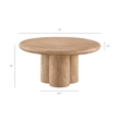 Tori 31 Inch Round Indoor and Outdoor Coffee Table in Oak
