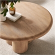 Tori 31 Inch Round Indoor and Outdoor Coffee Table in Oak
