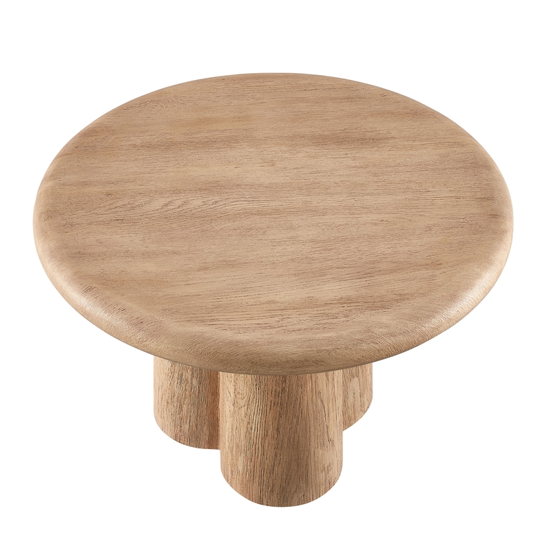 Tori 31 Inch Round Indoor and Outdoor Coffee Table in Oak
