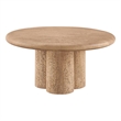 Tori 31 Inch Round Indoor and Outdoor Coffee Table in Oak