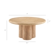 Tori 31 Inch Round Indoor and Outdoor Coffee Table in Travertine