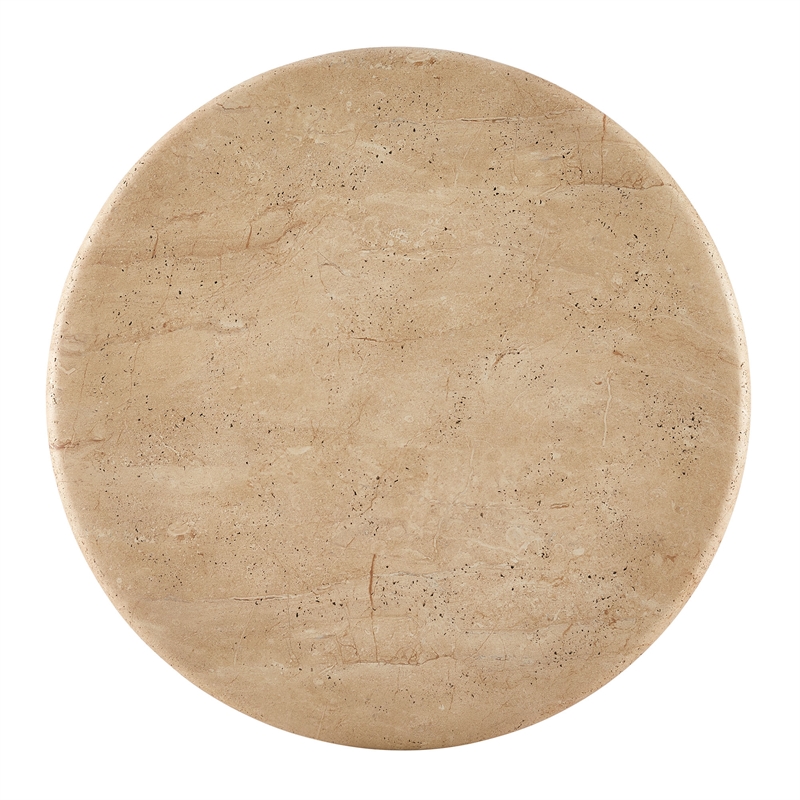 Tori 31 Inch Round Indoor and Outdoor Coffee Table in Travertine