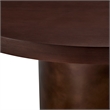 Annette 54 Inch Round Pedestal Base Dining Table in Dark Walnut Burnished Brass